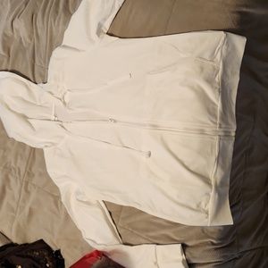 White zip up hoodie